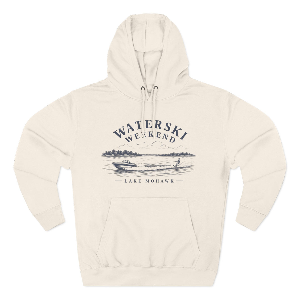 Waterski Weekend Lake Hoodie - Shop Lake Mohawk - S / Sandshell