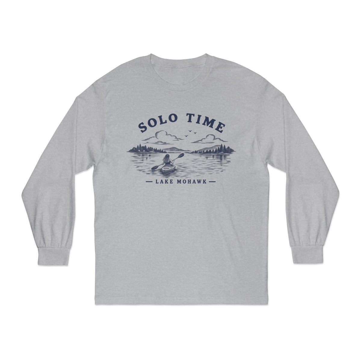 Solo Time Long Sleeve Tee — Lake Mohawk Kayaking Shirt - Shop Lake Mohawk - Athletic Heather / S