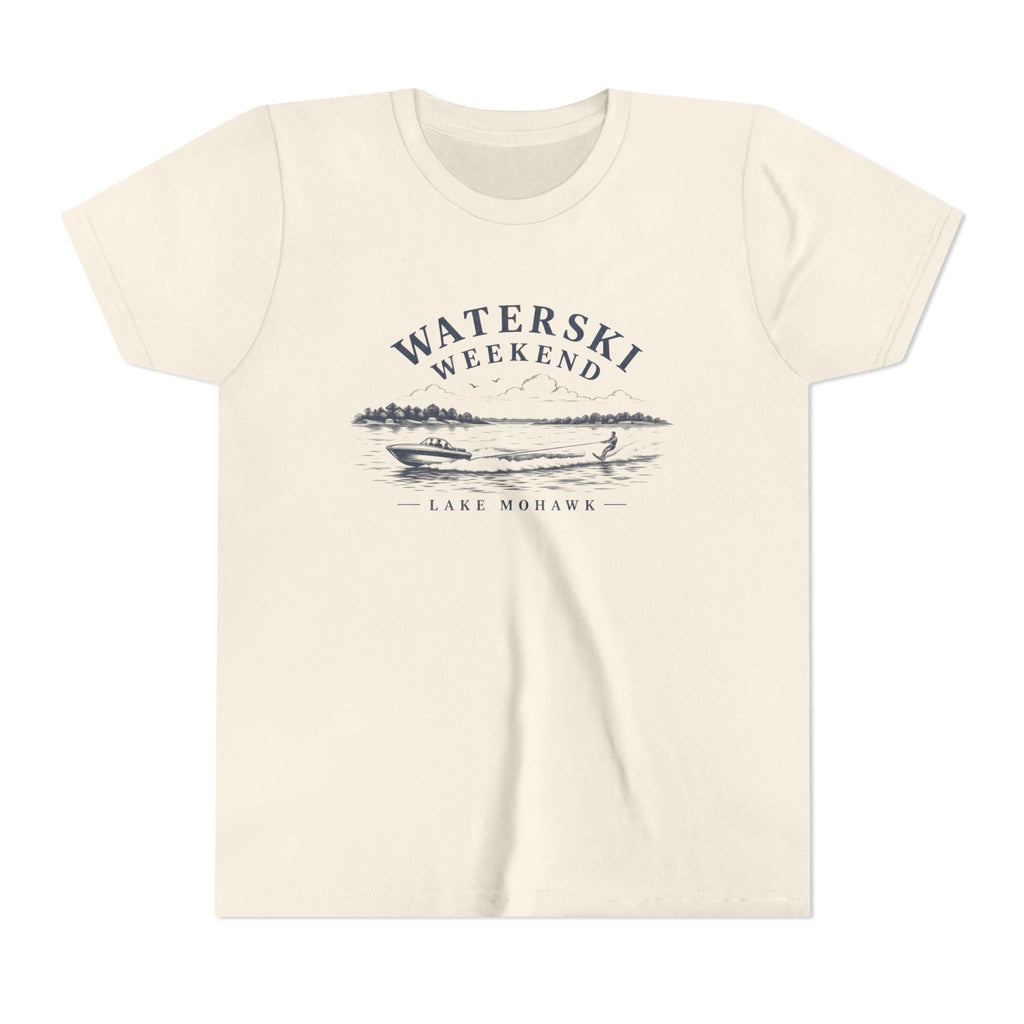 Youth Waterski Weekend Tee - Shop Lake Mohawk - S / Natural