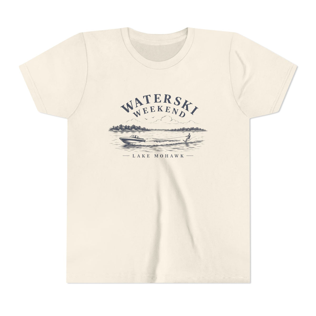 Youth Waterski Weekend Tee - Shop Lake Mohawk - S / Natural