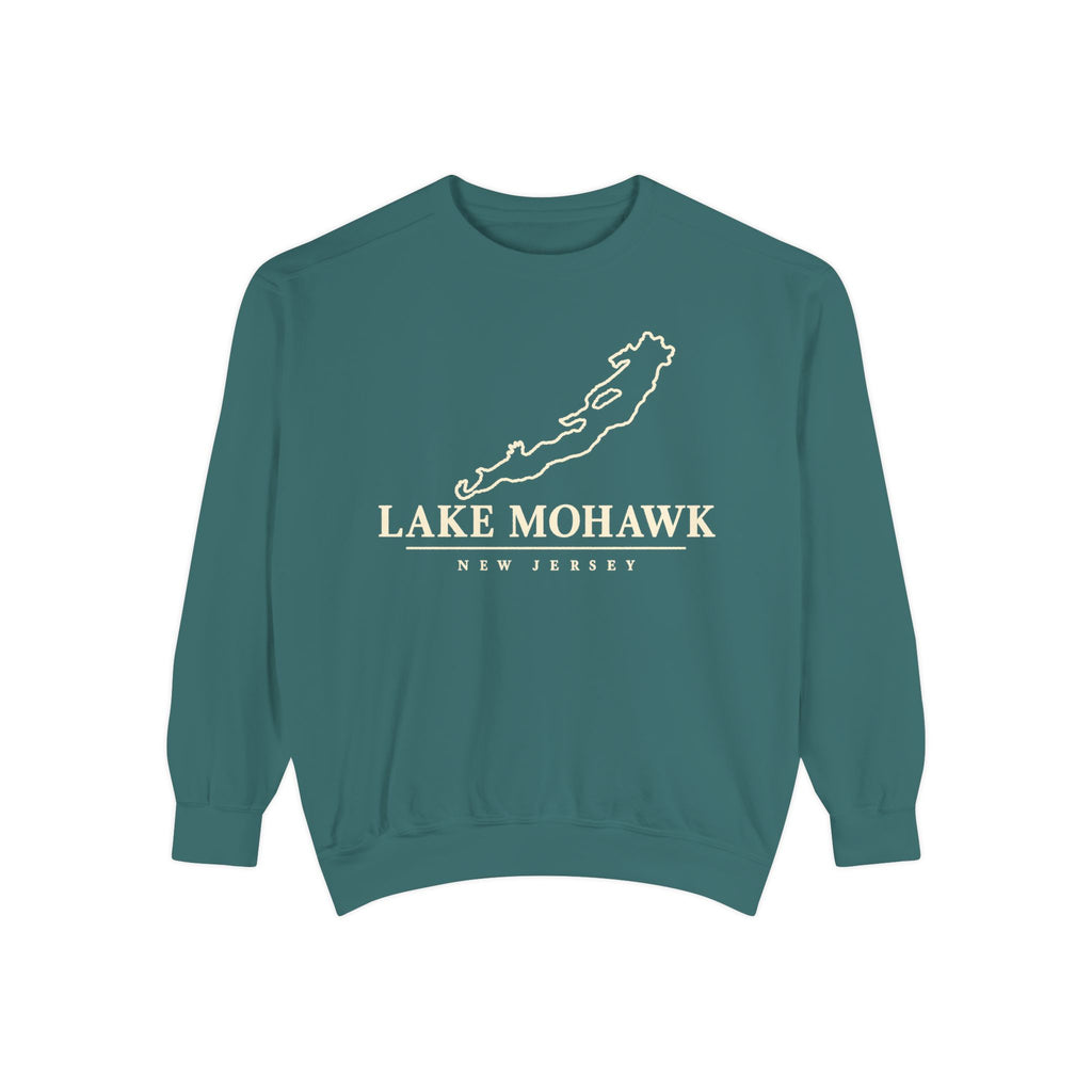 Lake Mohawk Lake Outline Crewneck - Shop Lake Mohawk - Blue Spruce / S