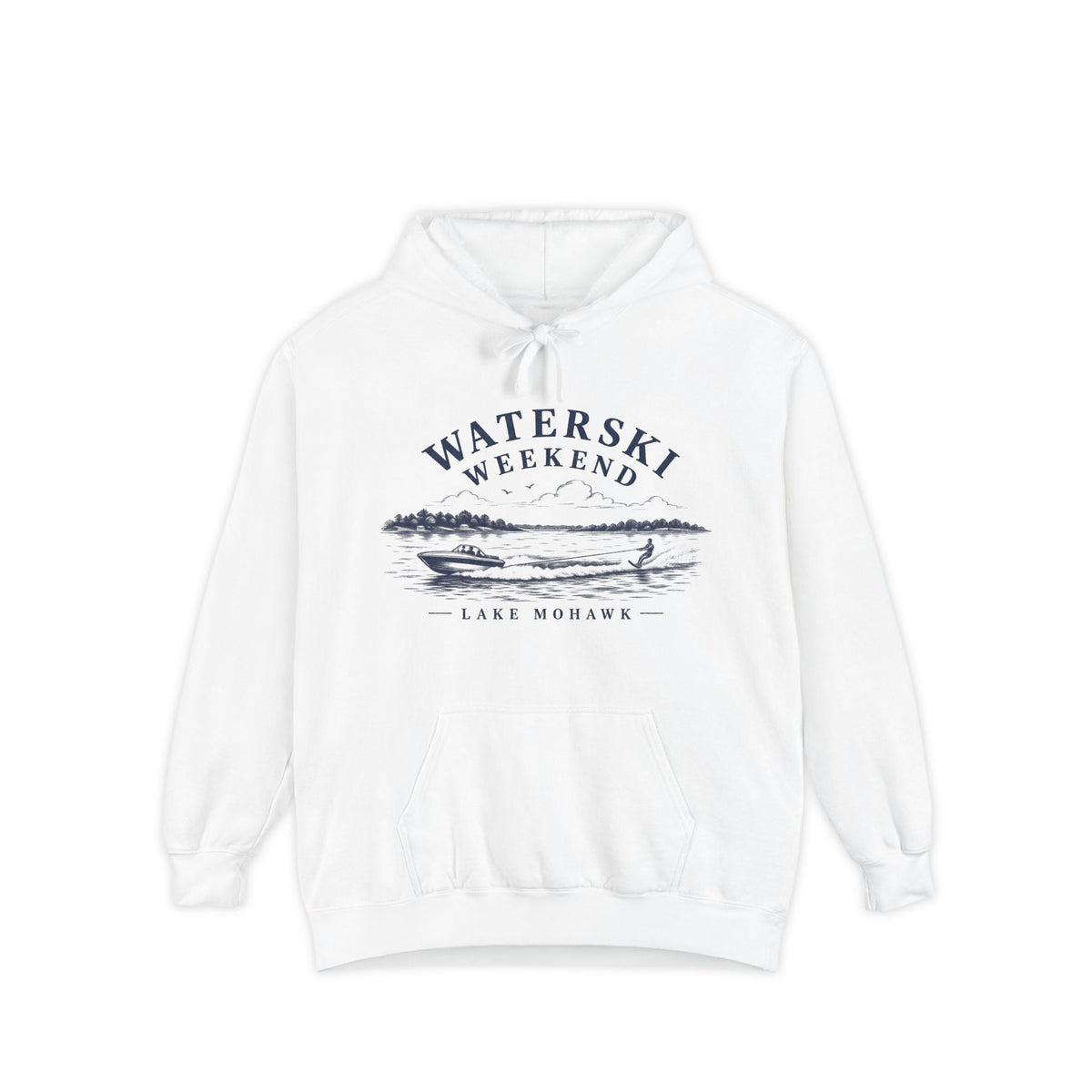 Waterski Weekend Hoodie - Shop Lake Mohawk - White / S