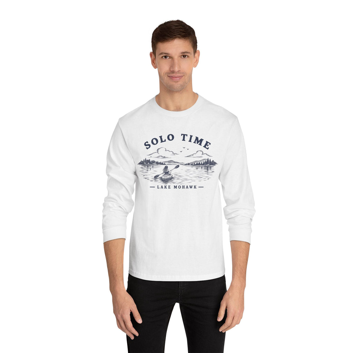 Solo Time Long Sleeve Tee — Lake Mohawk Kayaking Shirt - Shop Lake Mohawk