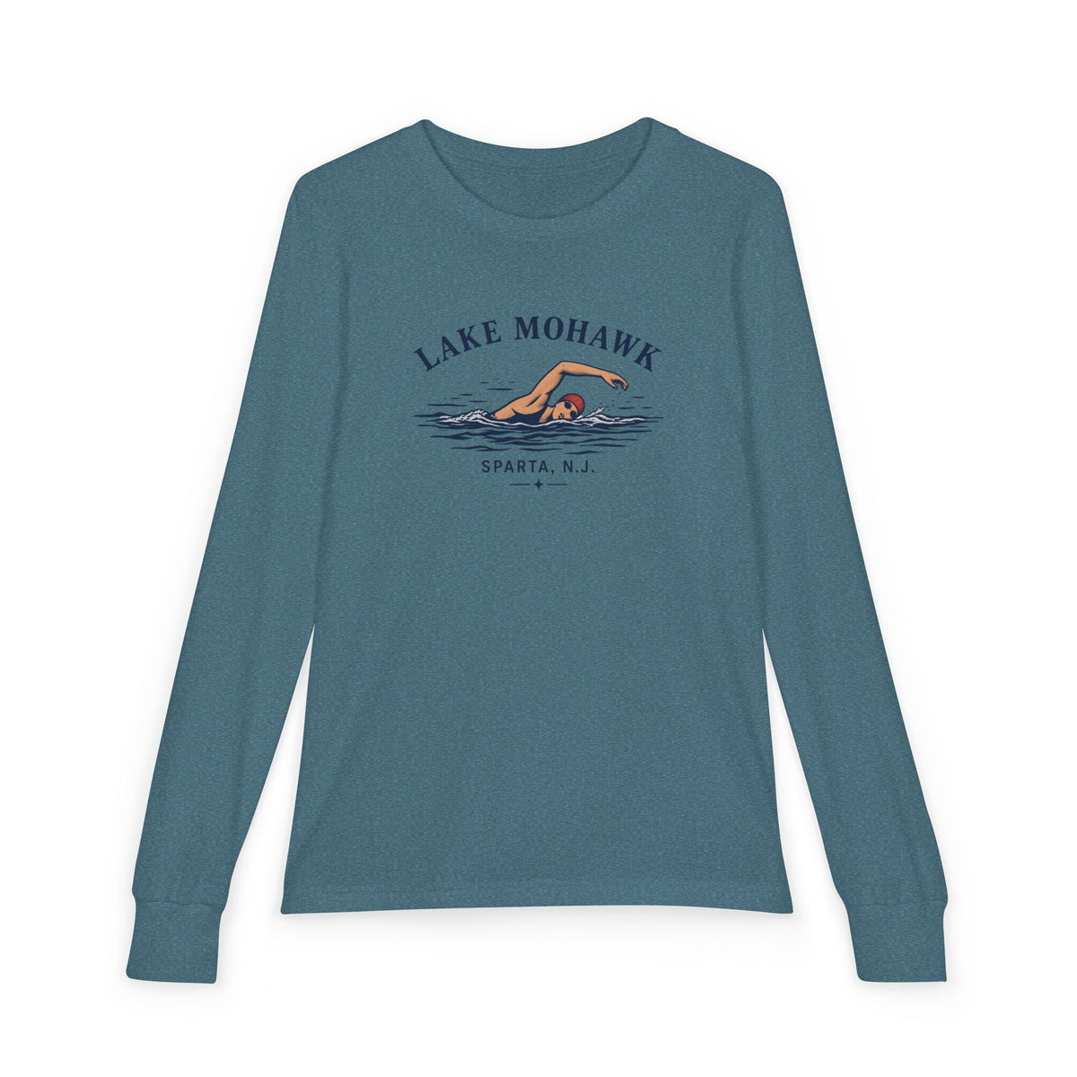Lake Mohawk Swim Youth Long Sleeve - Shop Lake Mohawk - Heather Deep Teal / S