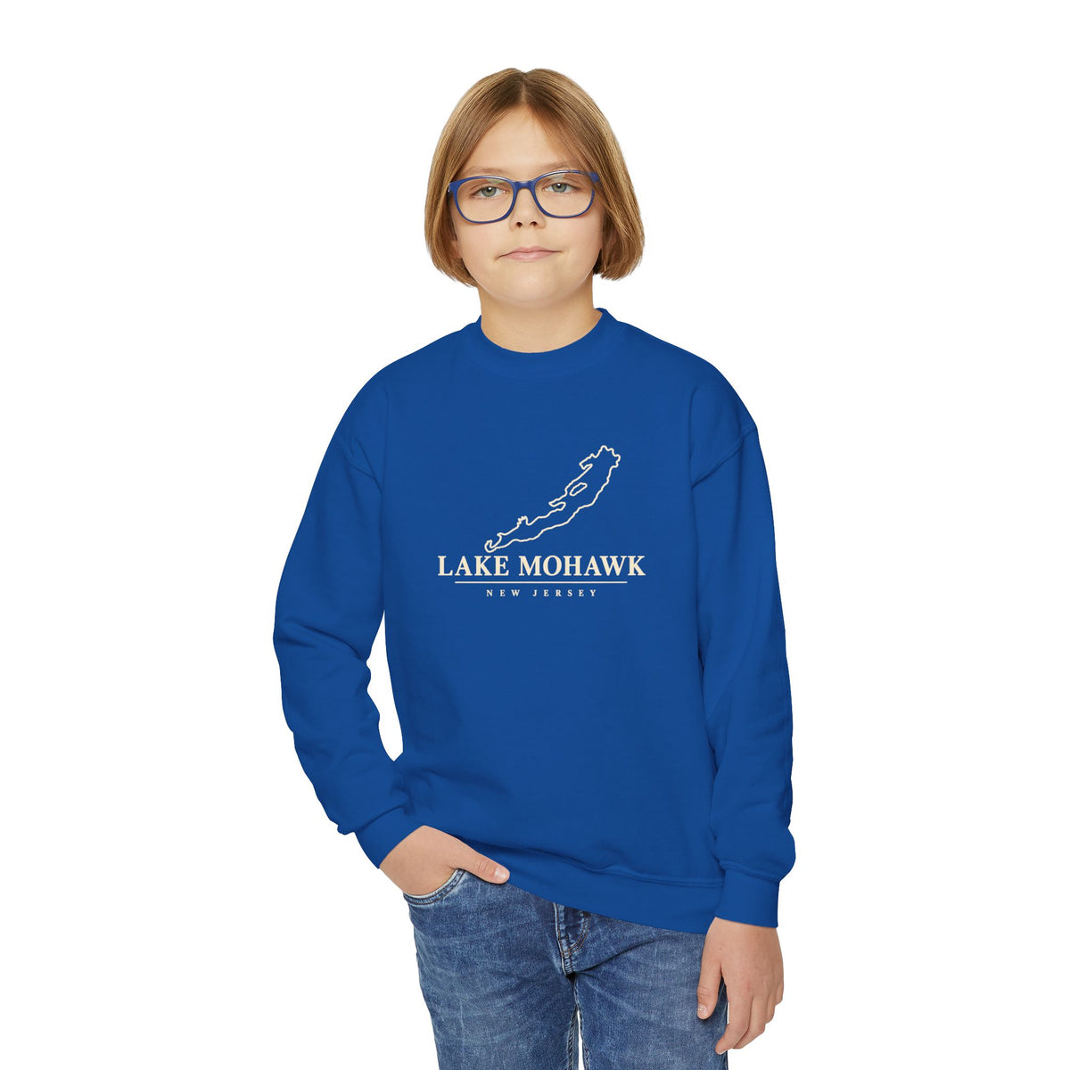 Lake Mohawk Map Youth Crewneck - Shop Lake Mohawk