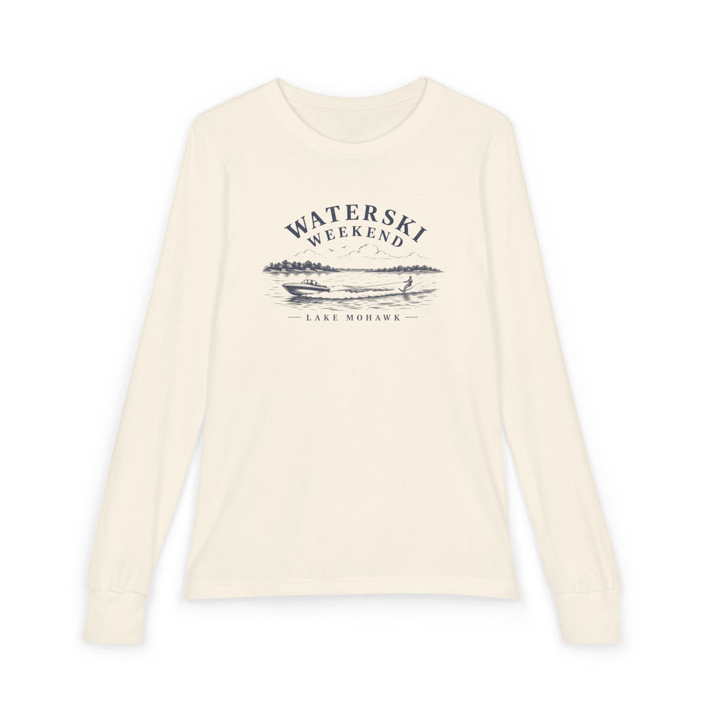 Waterski Weekend Youth Long Sleeve - Shop Lake Mohawk - Natural / S