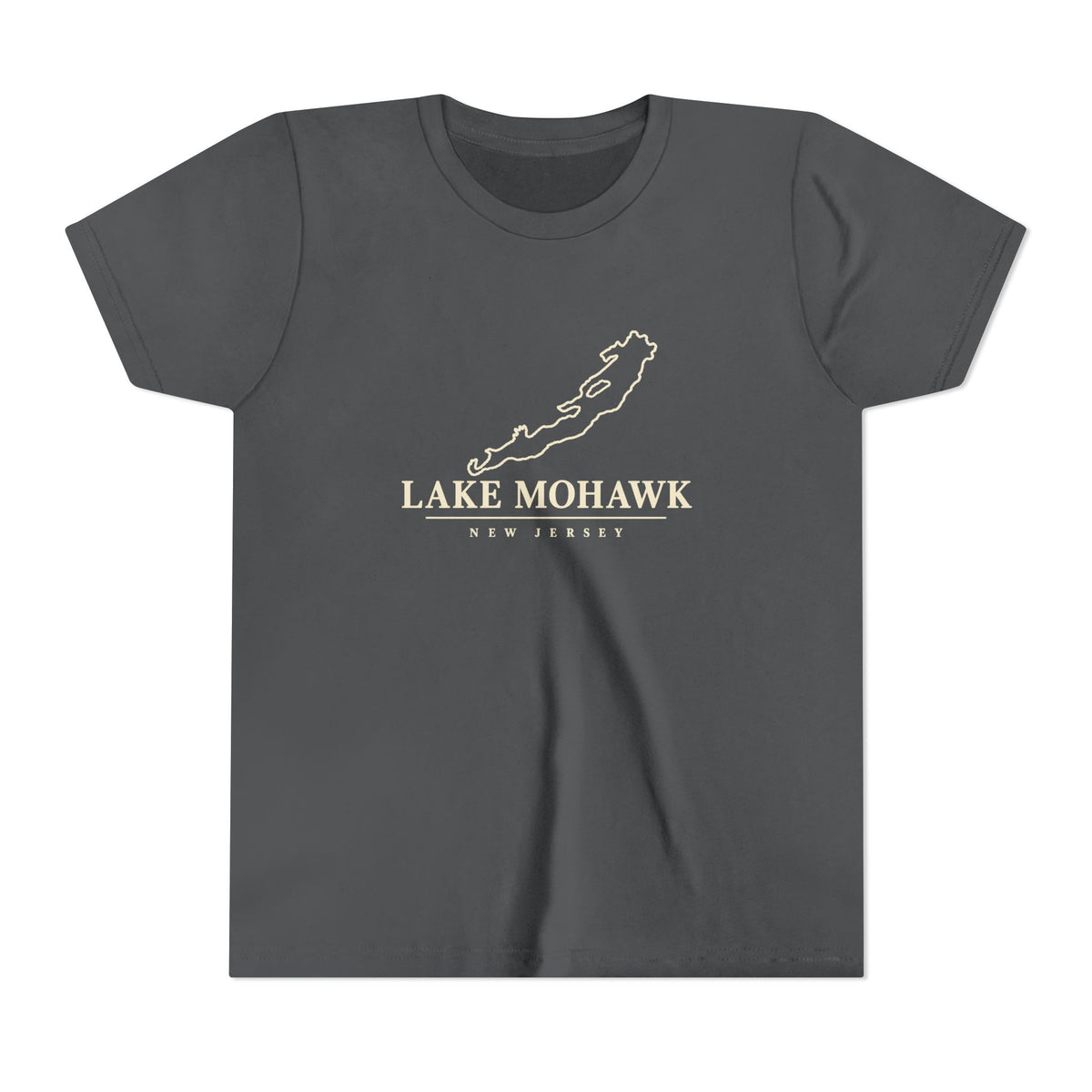 Lake Mohawk Map Youth T-Shirt - Shop Lake Mohawk - S / Asphalt