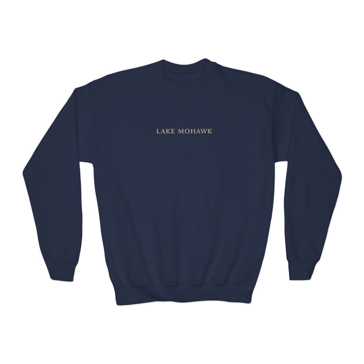 Lake Mohawk Minimal Text Youth Crewneck - Shop Lake Mohawk - Navy / XS