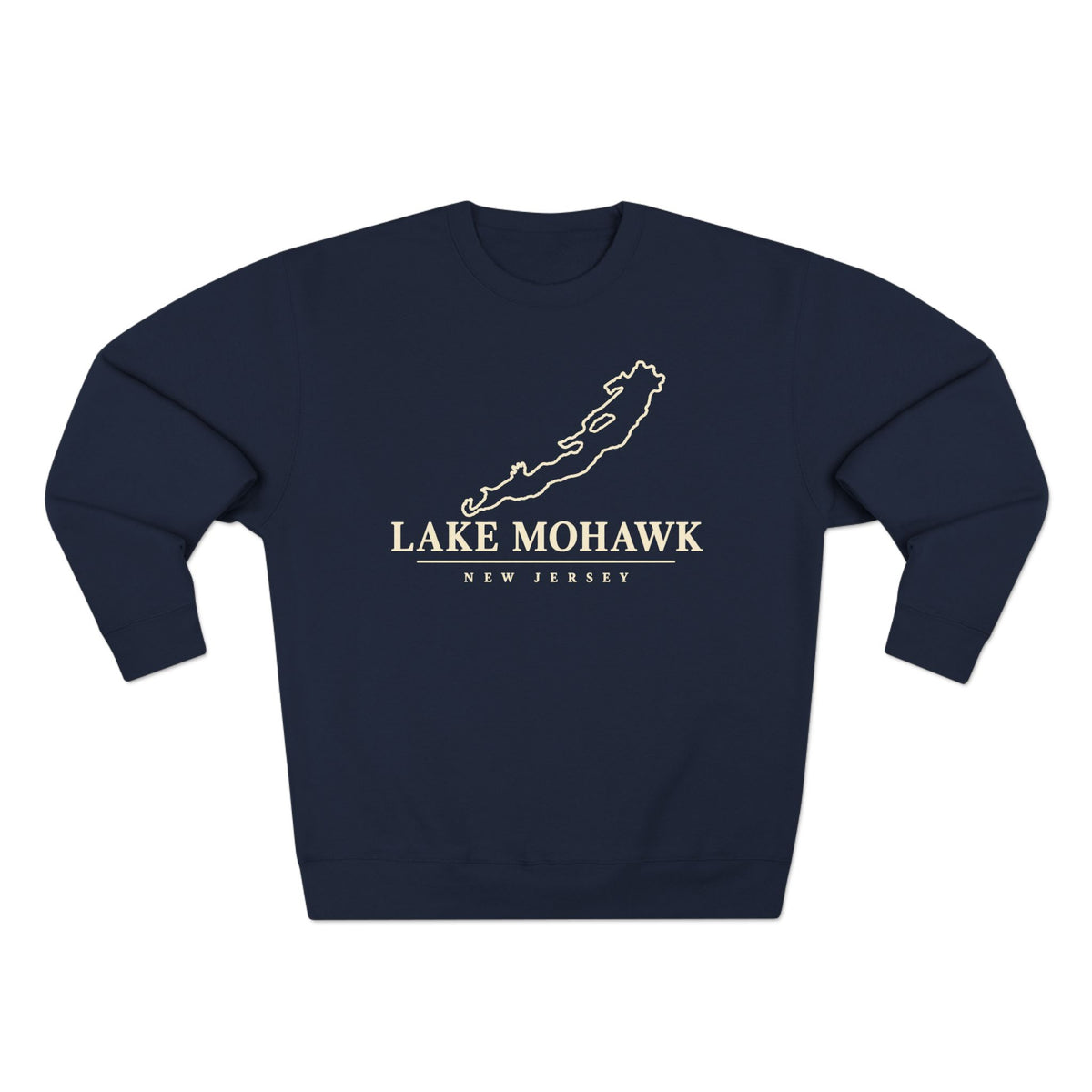 Lake Mohawk Lake Map Crewneck - Shop Lake Mohawk - S / Navy