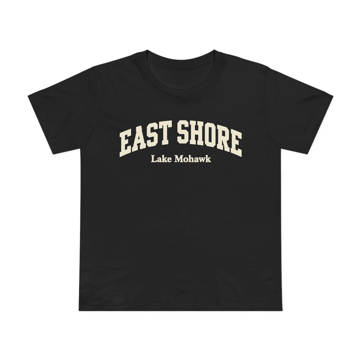 East Shore Collegiate Women's Tee - Shop Lake Mohawk - Black / XS