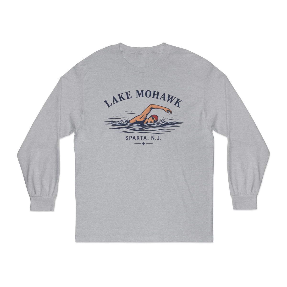 Lake Mohawk Swimming Long Sleeve - Shop Lake Mohawk - Athletic Heather / S