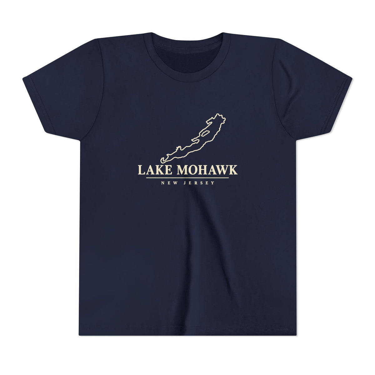 Lake Mohawk Map Youth T-Shirt - Shop Lake Mohawk - S / Navy