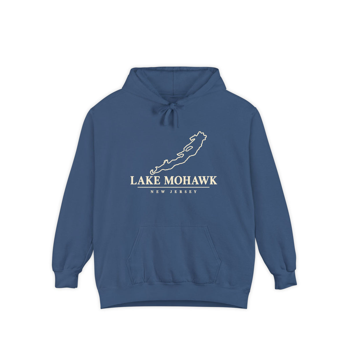 Lake Mohawk Lake Map Hoodie - Shop Lake Mohawk - True Navy / S