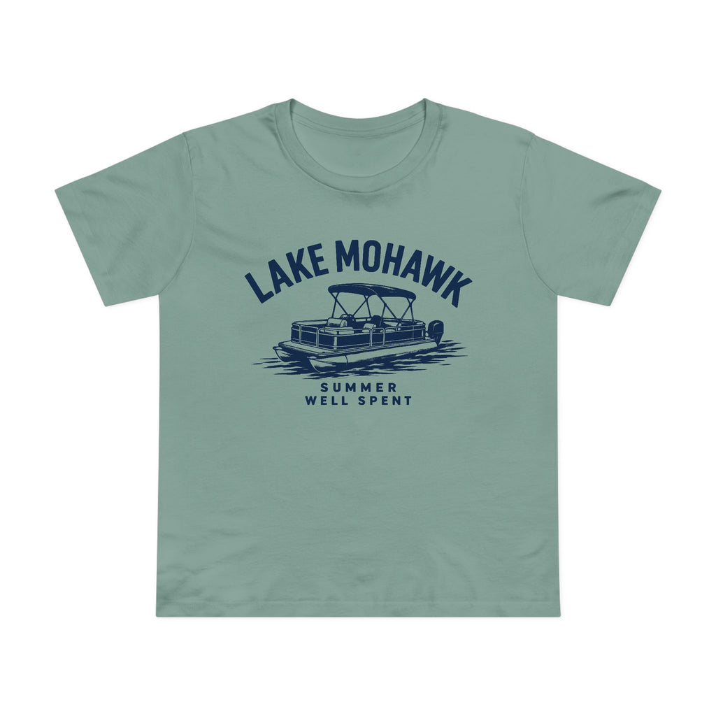 Lake Mohawk Pontoon Boat T-Shirt - Shop Lake Mohawk - Sage / XS