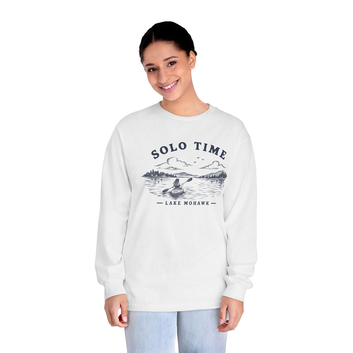 Solo Time Long Sleeve Tee — Lake Mohawk Kayaking Shirt - Shop Lake Mohawk