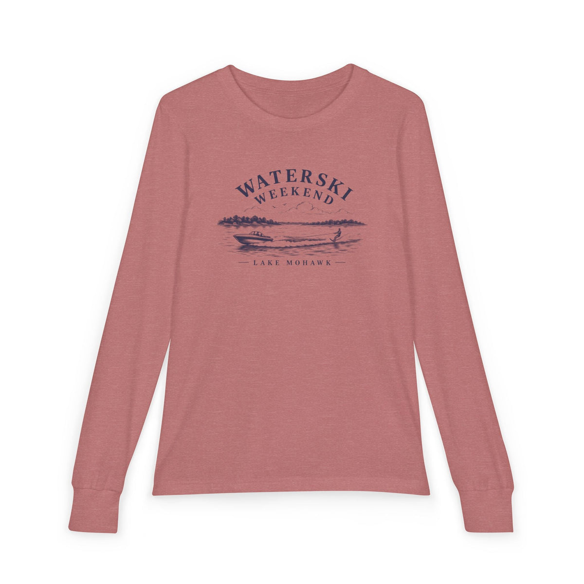 Waterski Weekend Youth Long Sleeve - Shop Lake Mohawk - Heather Mauve / S