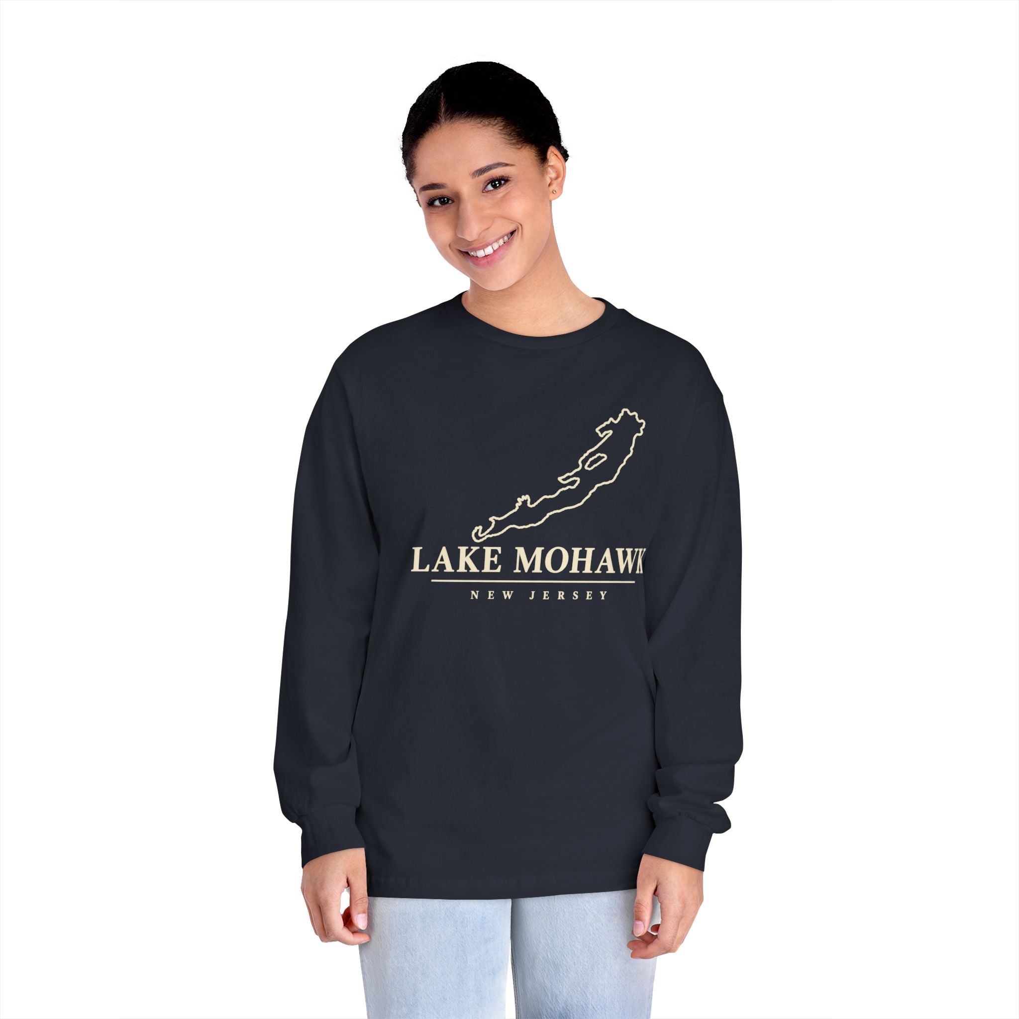 Lake Mohawk Minimal Lake Map Long Sleeve