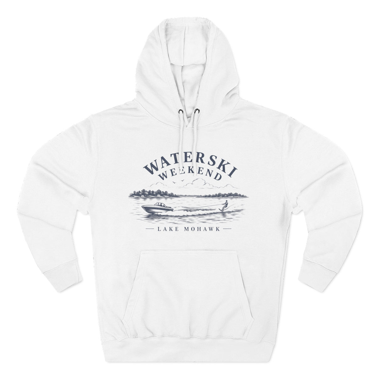 Waterski Weekend Lake Hoodie - Shop Lake Mohawk - XS / White