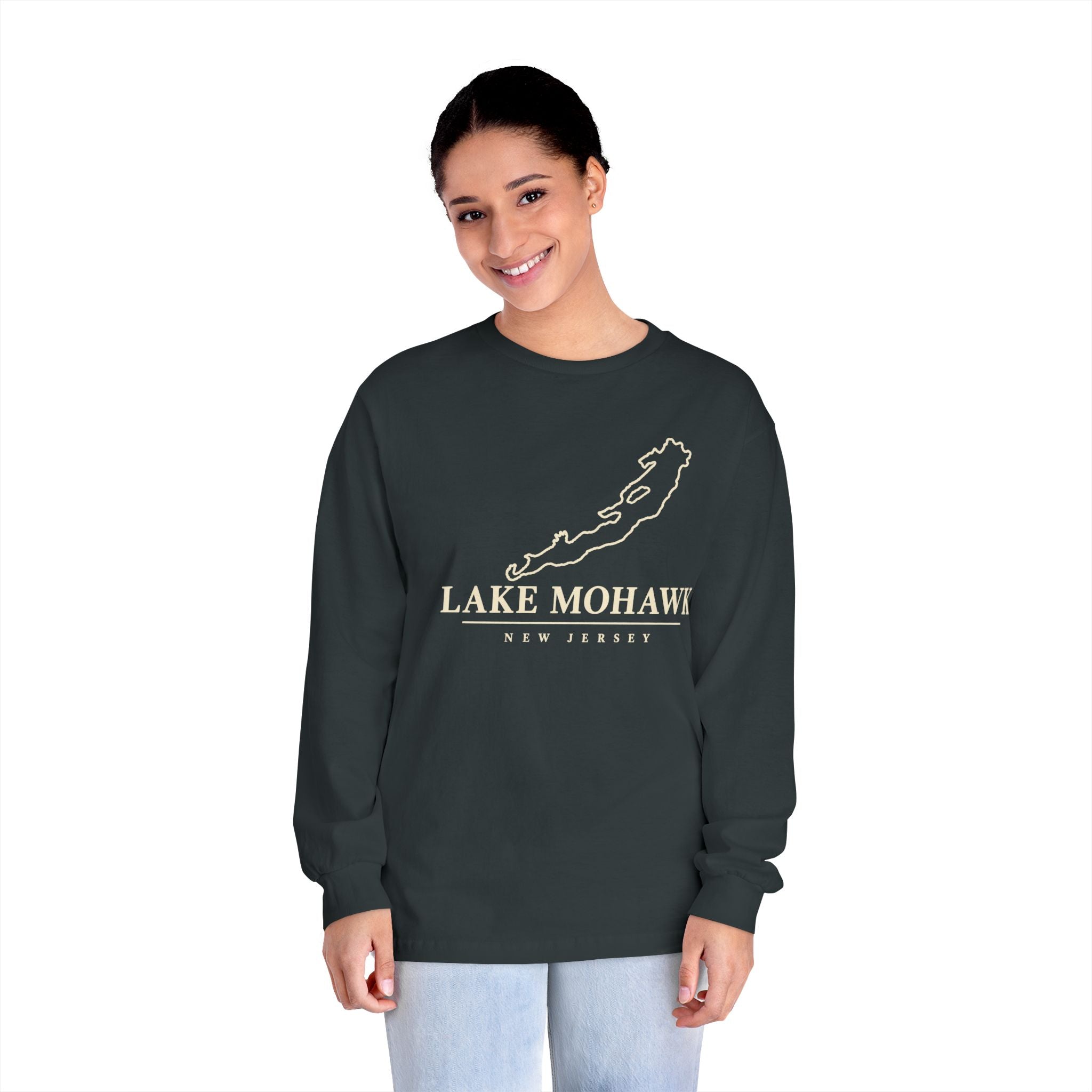 Lake Mohawk Minimal Lake Map Long Sleeve