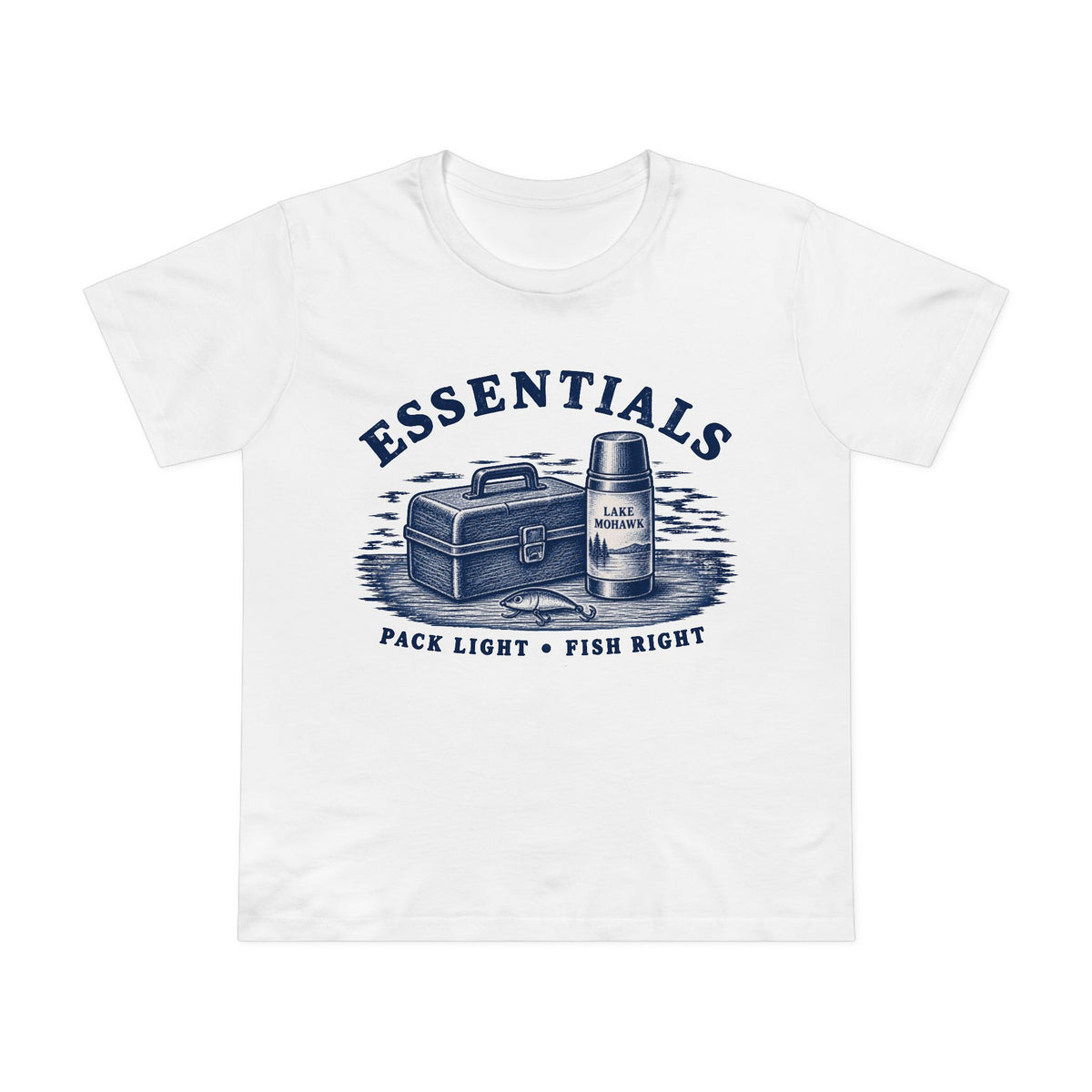 Pack Light • Fish Right T-Shirt - Shop Lake Mohawk - White / XS