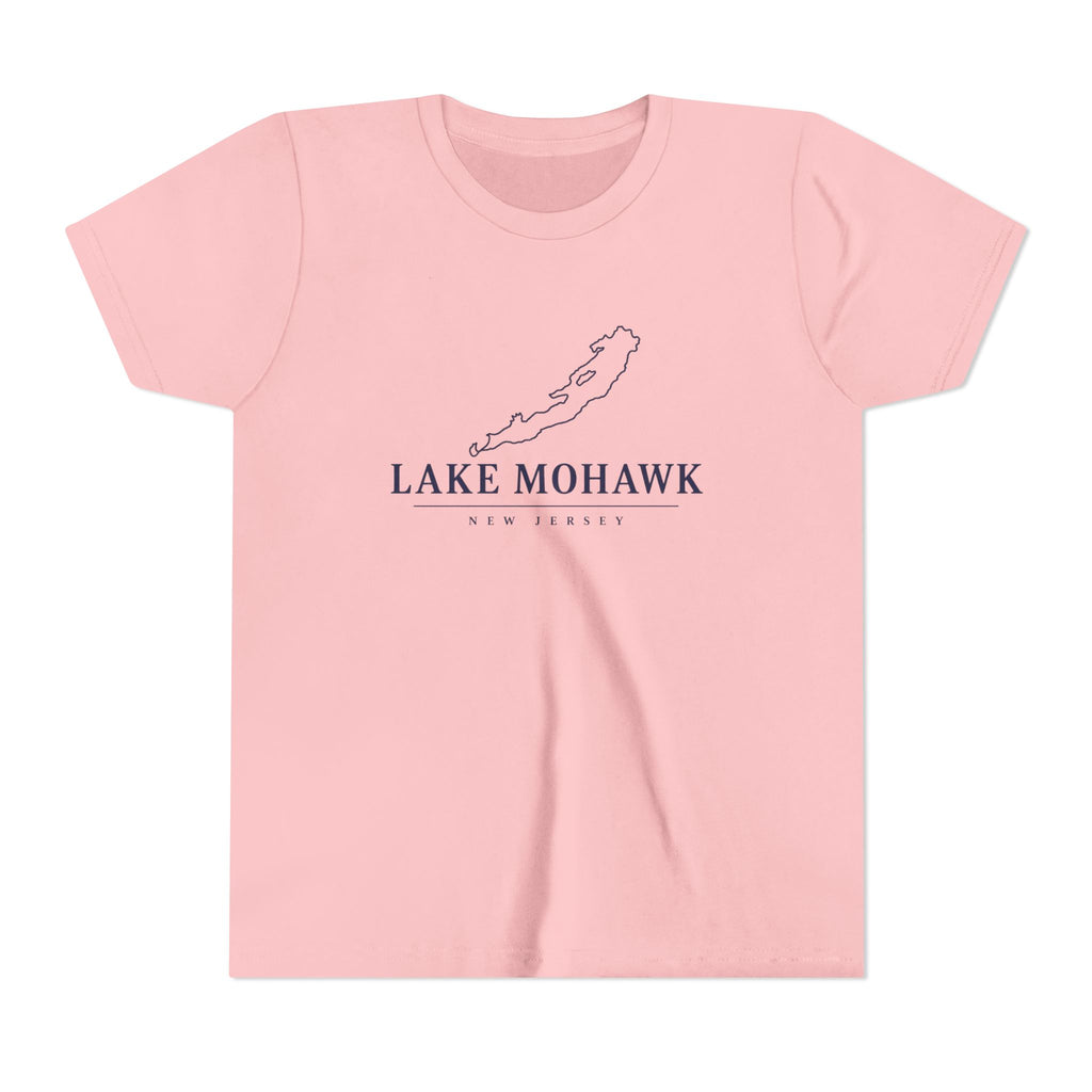 Lake Mohawk Map Youth T-Shirt - Shop Lake Mohawk - S / Pink