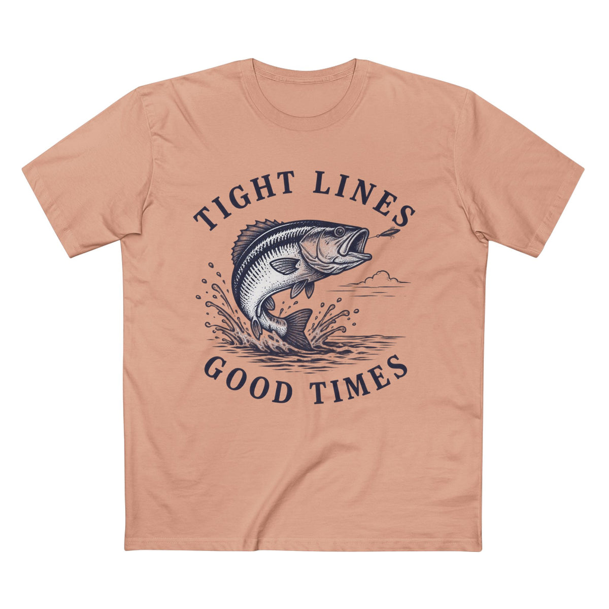Tight Lines, Good Times T-Shirt - Shop Lake Mohawk - S / Pale Pink
