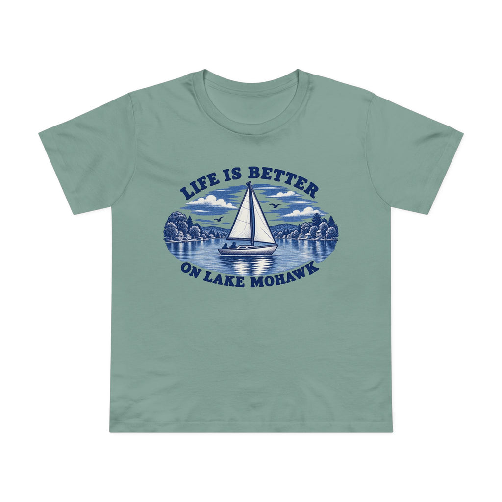 Life Is Better on Lake Mohawk T-Shirt - Shop Lake Mohawk - Sage / XS