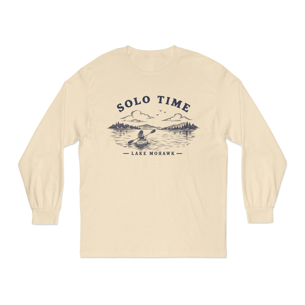 Solo Time Long Sleeve Tee — Lake Mohawk Kayaking Shirt - Shop Lake Mohawk - Sand / S