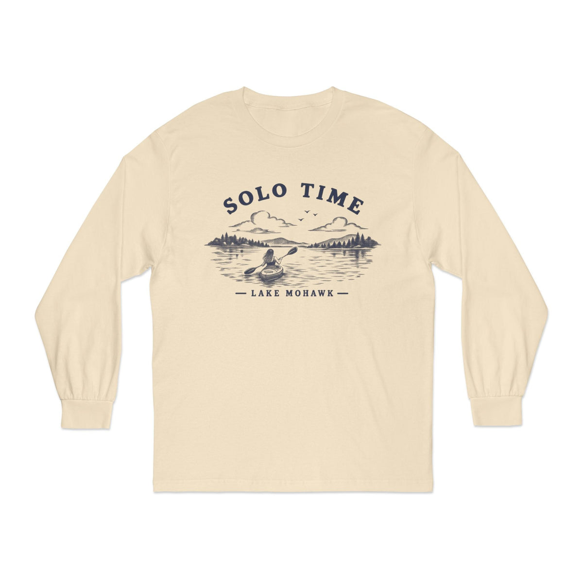 Solo Time Long Sleeve Tee — Lake Mohawk Kayaking Shirt - Shop Lake Mohawk - Sand / S