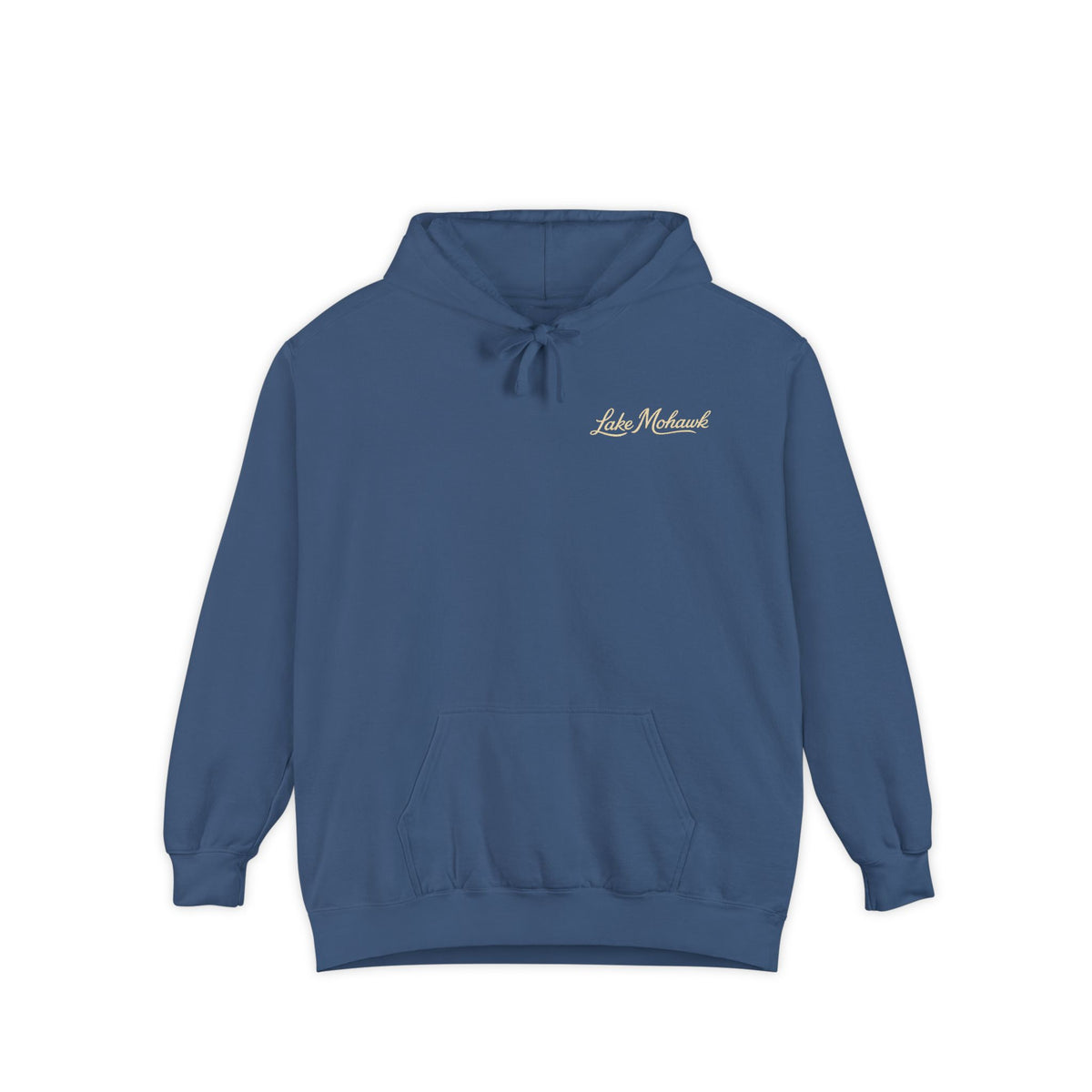 Lake Mohawk Script Chest Logo Hoodie - Shop Lake Mohawk - True Navy / S
