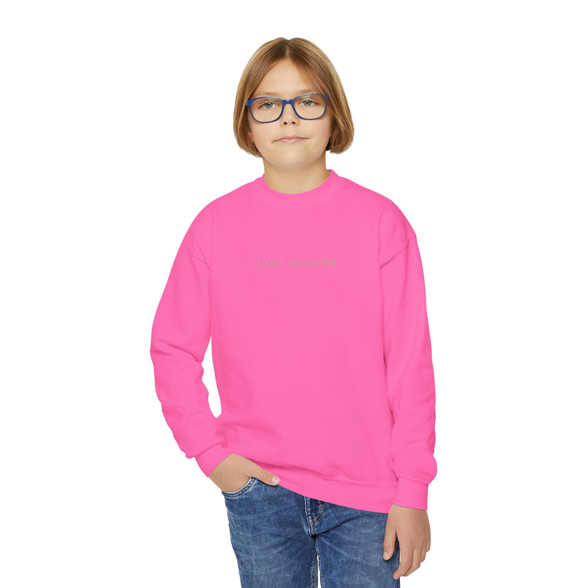 Lake Mohawk Minimal Text Youth Crewneck - Shop Lake Mohawk