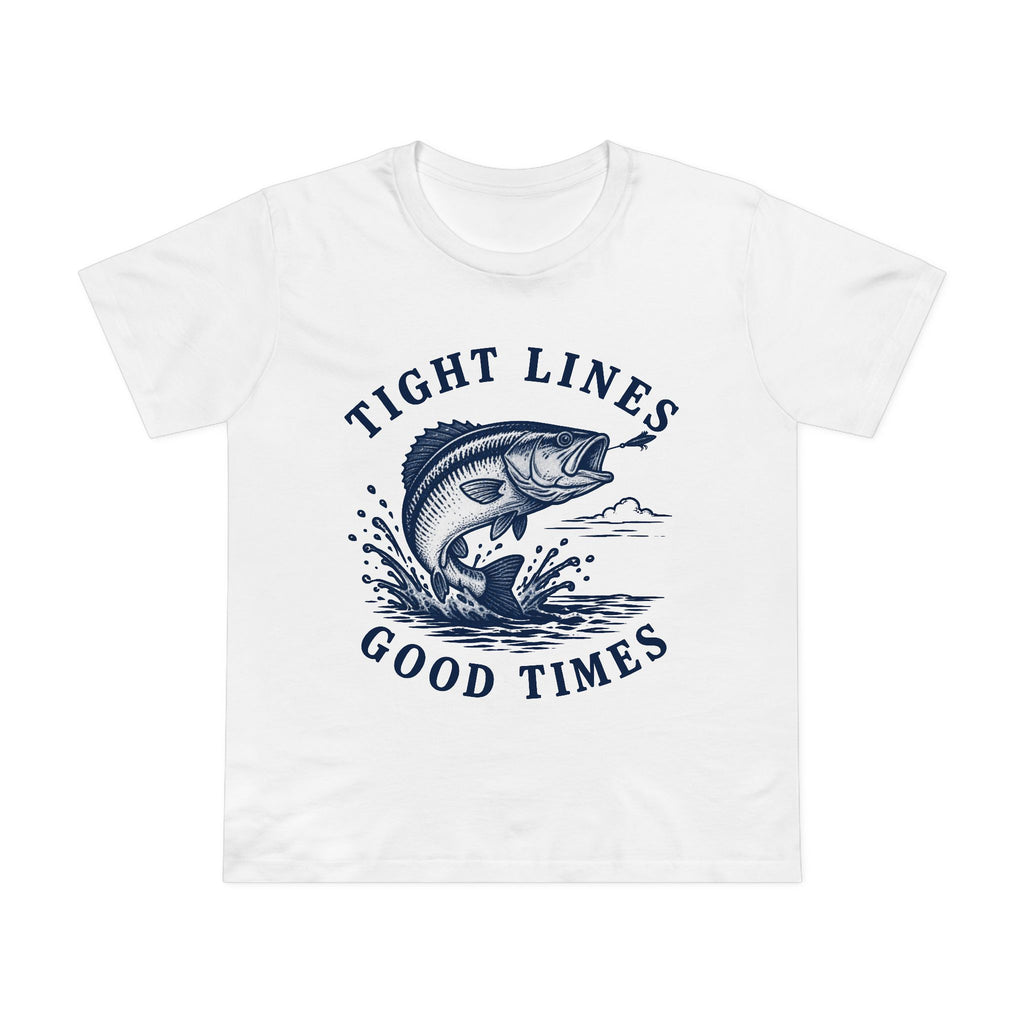 Tight Lines, Good Times Women's T-Shirt - Shop Lake Mohawk - White / XS