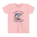 Youth Fishing T-Shirt – "Tight Lines Good Times" - Shop Lake Mohawk - S / Pink