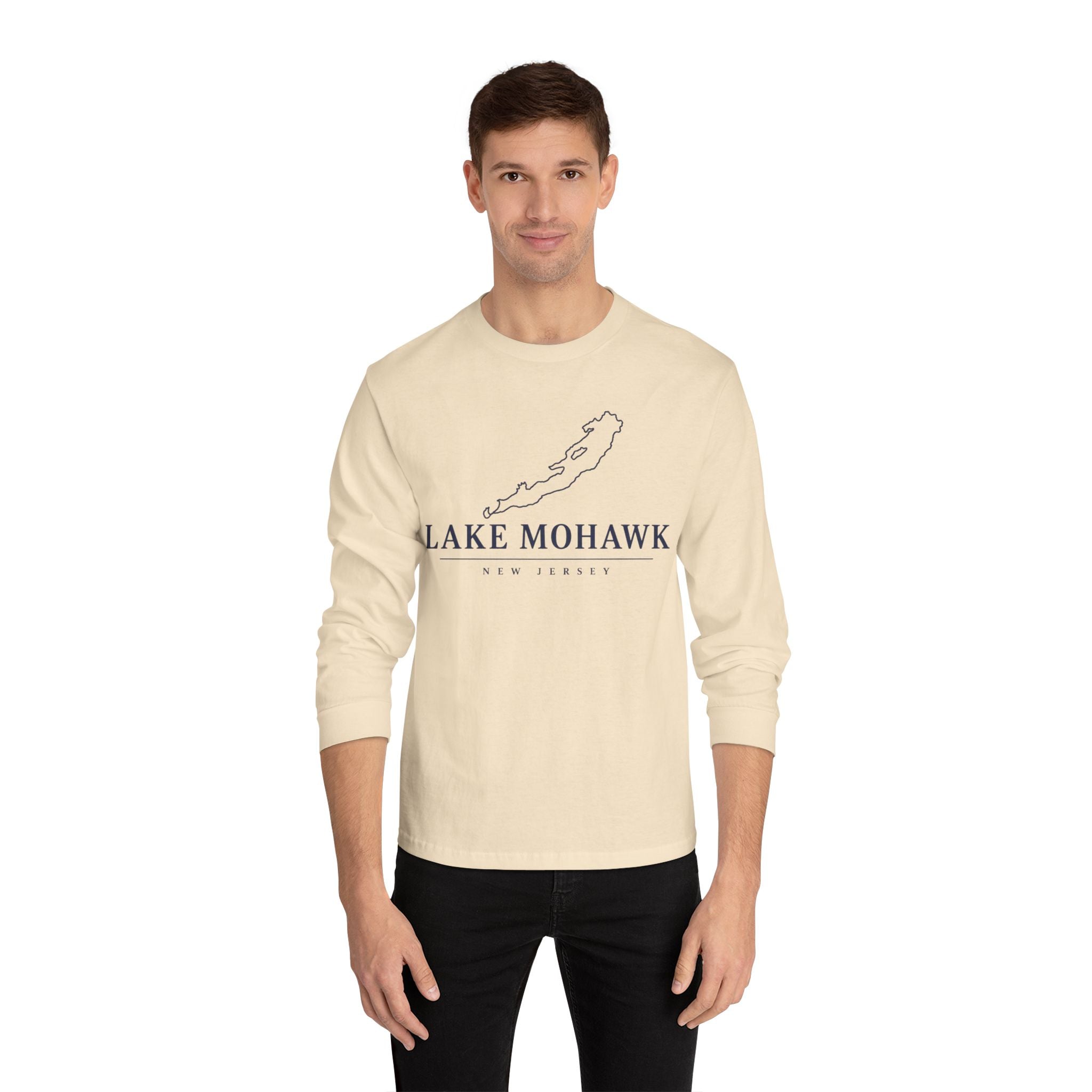 Lake Mohawk Minimal Lake Map Long Sleeve
