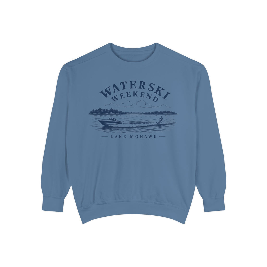 Waterski Weekend Crewneck - Shop Lake Mohawk - Blue Jean / S