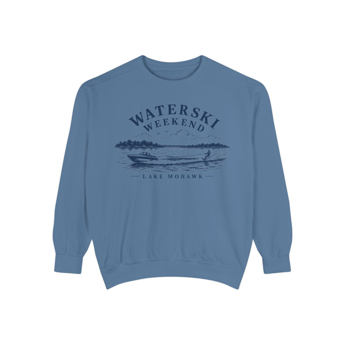 Waterski Weekend Crewneck - Shop Lake Mohawk - Blue Jean / S