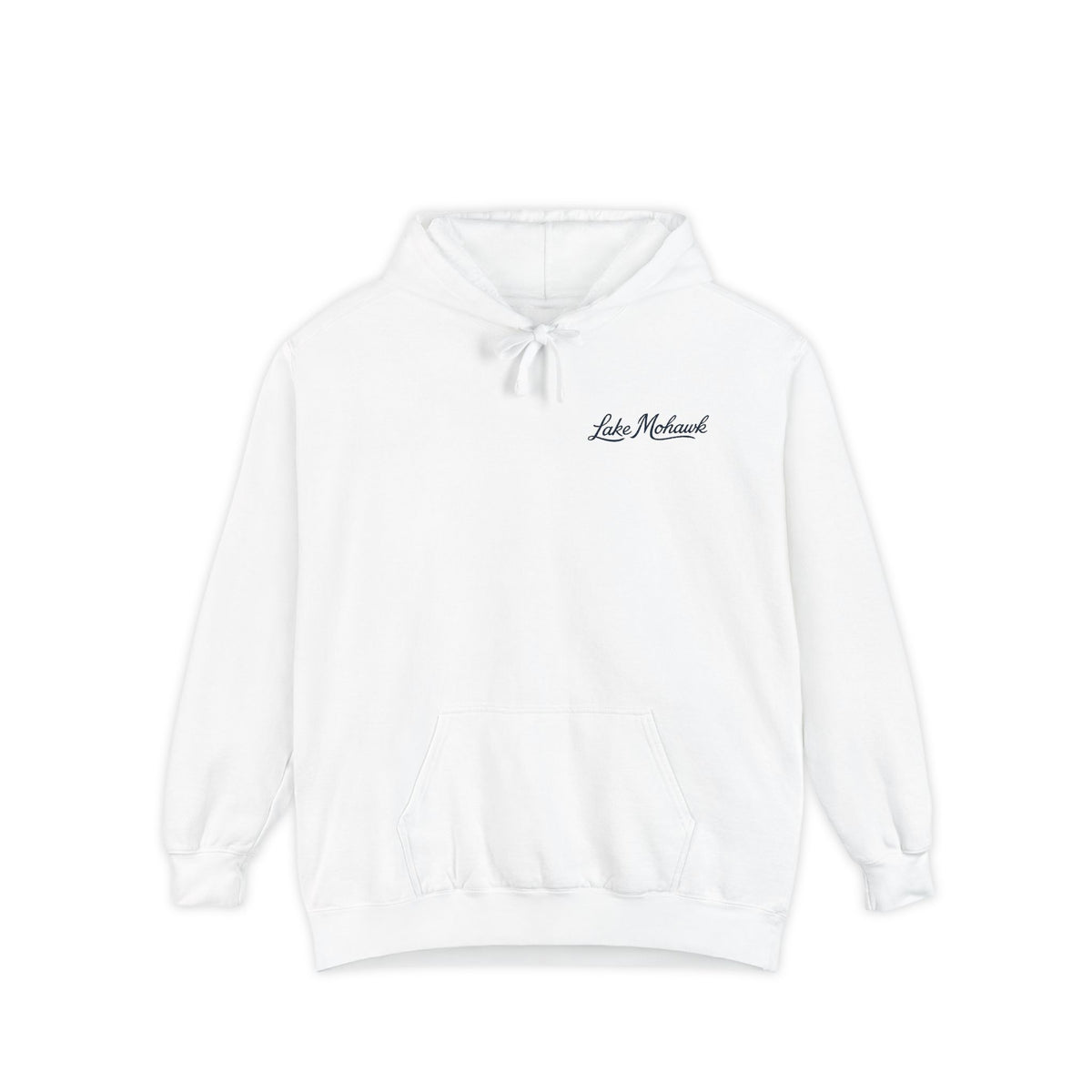 Lake Mohawk Script Chest Logo Hoodie - Shop Lake Mohawk - White / S
