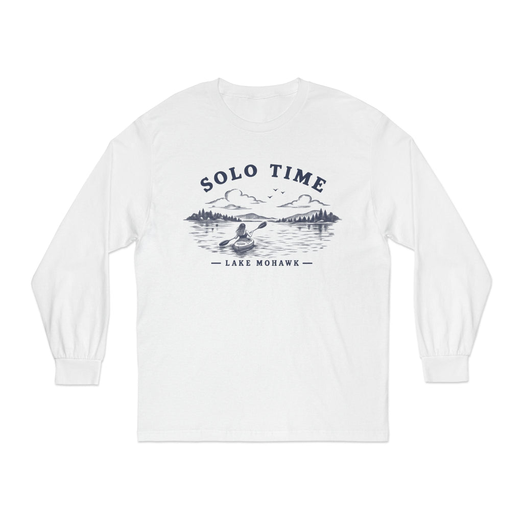 Solo Time Long Sleeve Tee — Lake Mohawk Kayaking Shirt - Shop Lake Mohawk - White / S