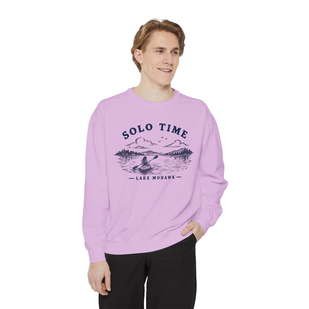 Solo Time Lake Crewneck — Kayaking Graphic Pullover - Shop Lake Mohawk