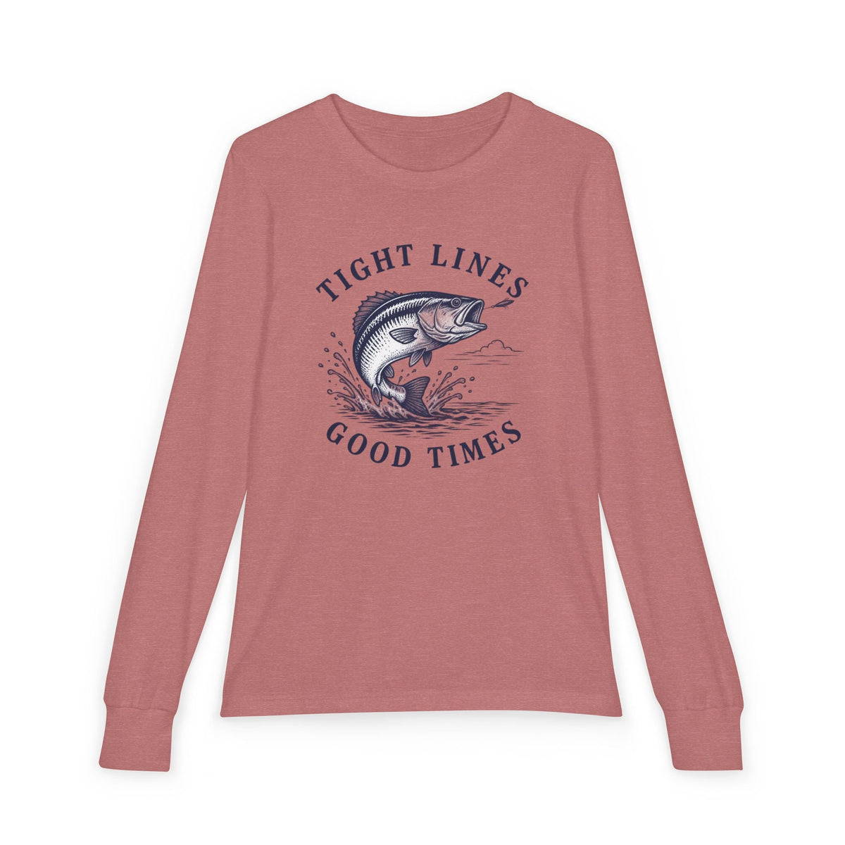 Tight Lines, Good Times Youth Long Sleeve - Shop Lake Mohawk - Heather Mauve / S
