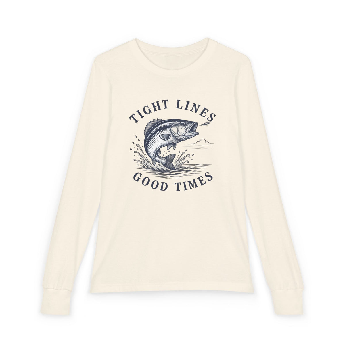 Tight Lines, Good Times Youth Long Sleeve - Shop Lake Mohawk - Natural / S