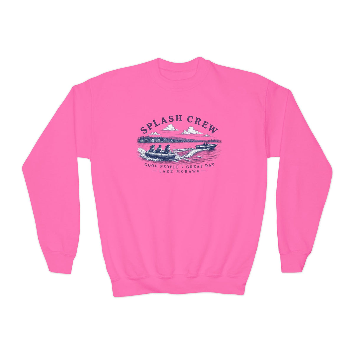 Youth Crewneck - Shop Lake Mohawk - Safety Pink / XS