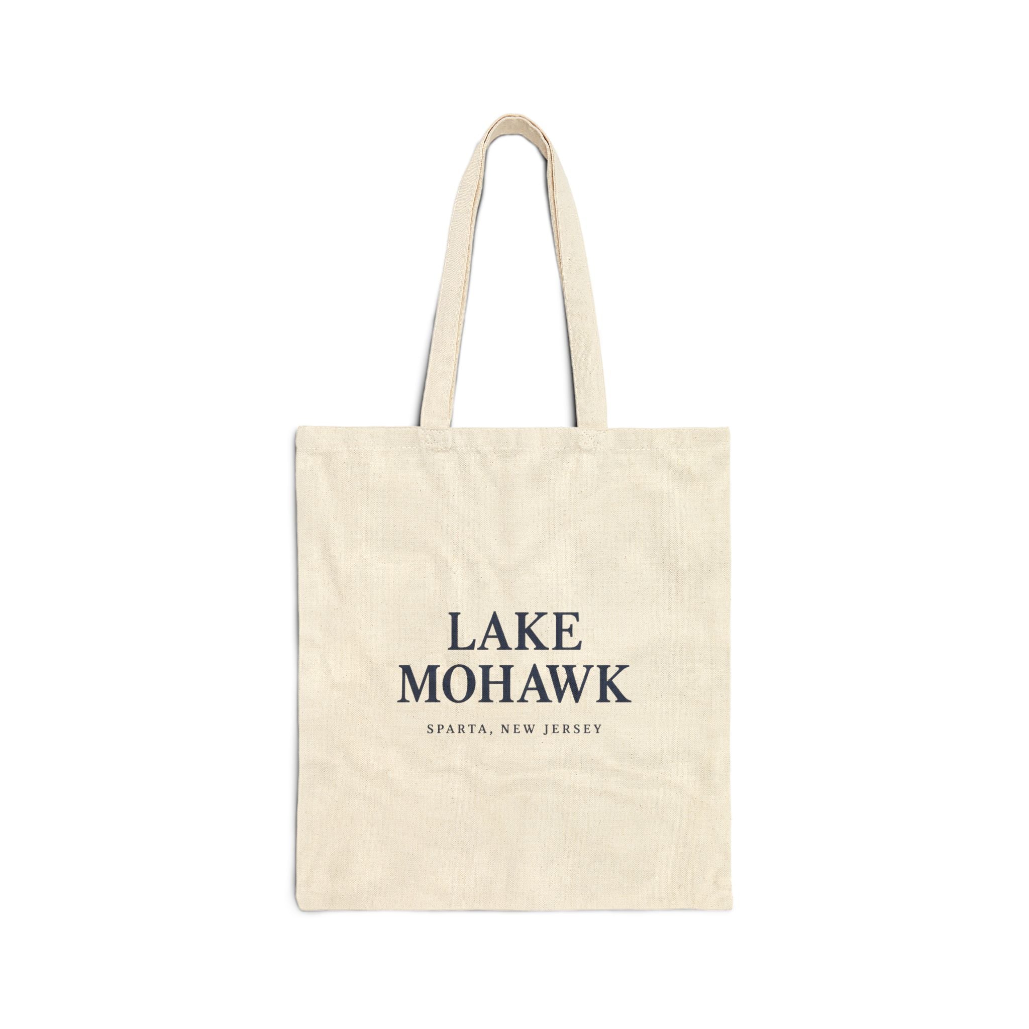 Lake Mohawk Canvas Tote Bag — Minimalist Cotton Grocery & Beach Shopper