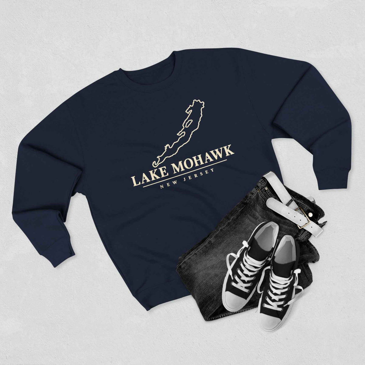 Lake Mohawk Lake Map Crewneck