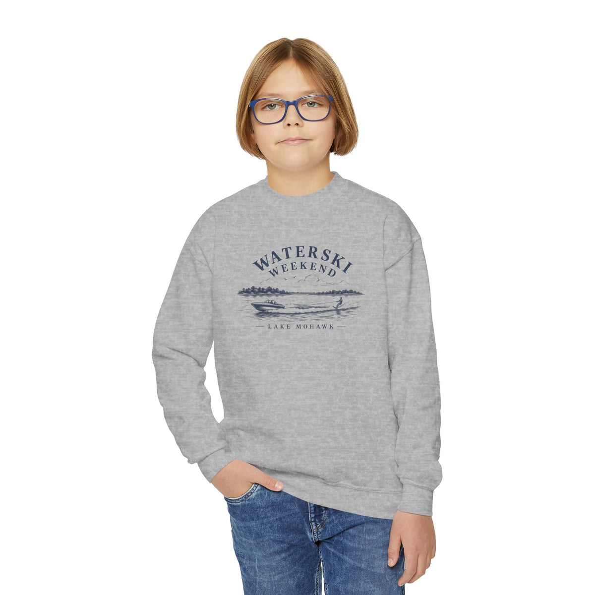Youth Waterski Weekend Crewneck - Shop Lake Mohawk