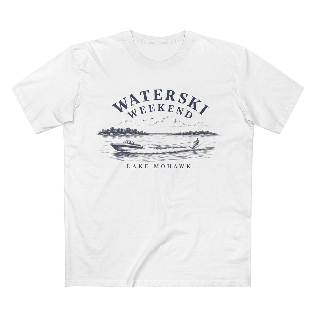 Waterski Weekend T-Shirt - Shop Lake Mohawk - S / White