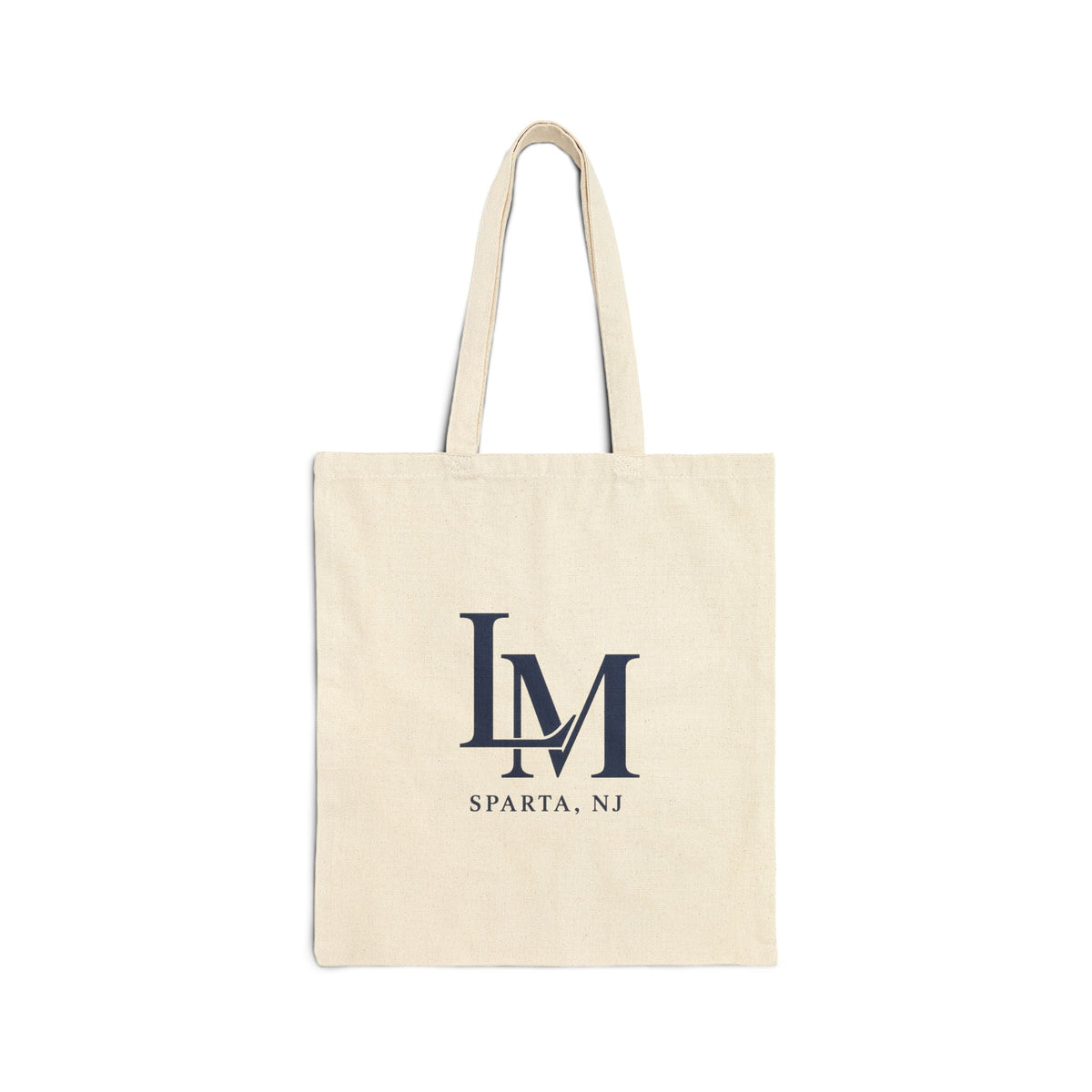 LM Sparta, NJ Canvas Tote Bag — Monogrammed Cotton Grocery & Market Tote - Shop Lake Mohawk - Natural / 15" x 16"