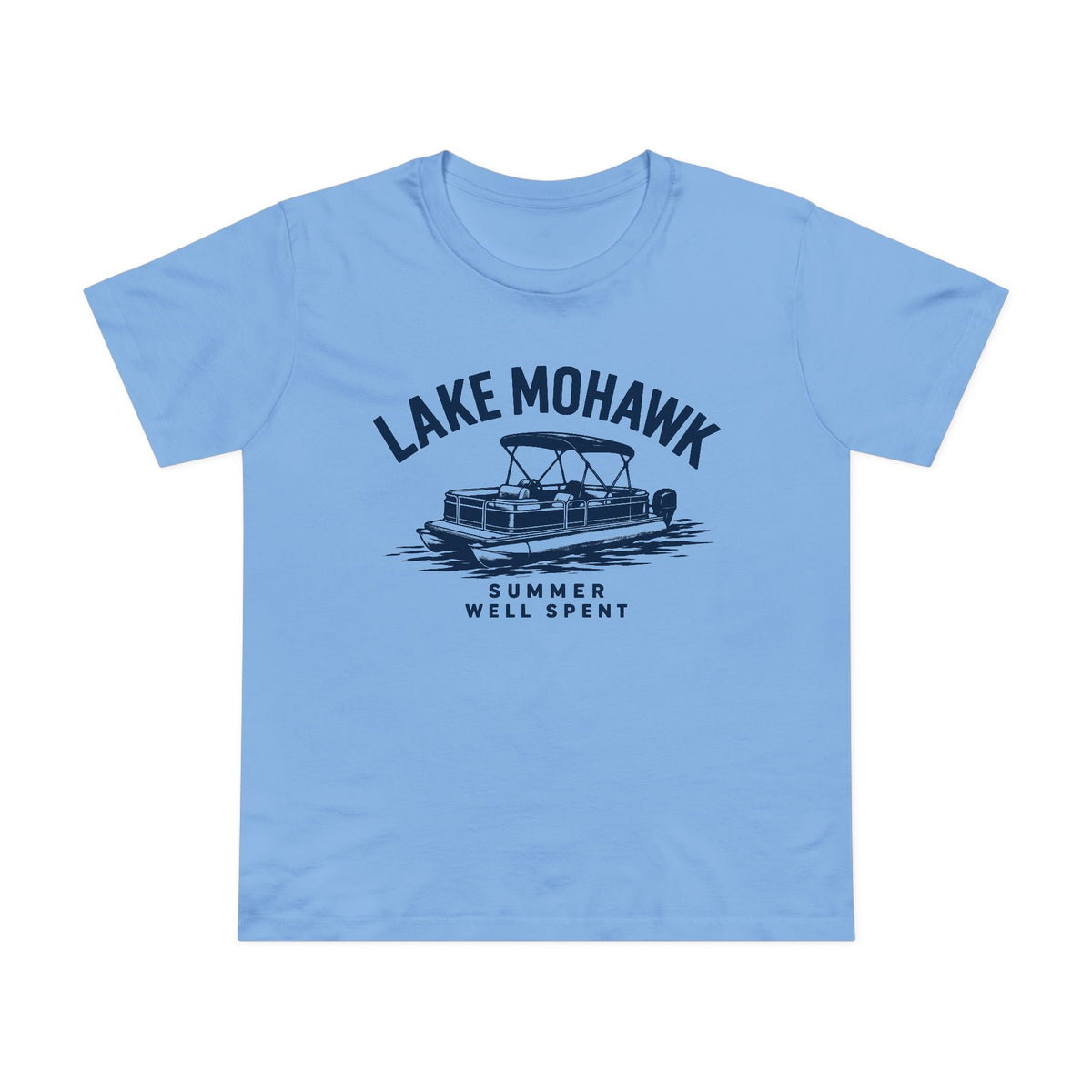 Lake Mohawk Pontoon Boat T-Shirt - Shop Lake Mohawk - Carolina Blue / XS