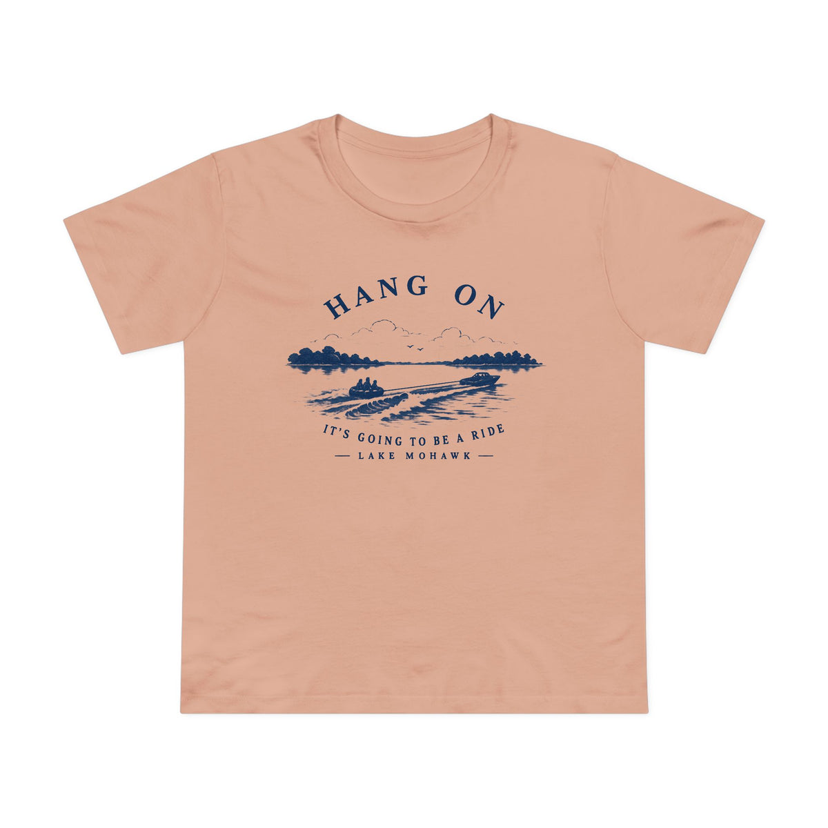 Hang On Lake Woman T-Shirt - Shop Lake Mohawk - Pale Pink / XS