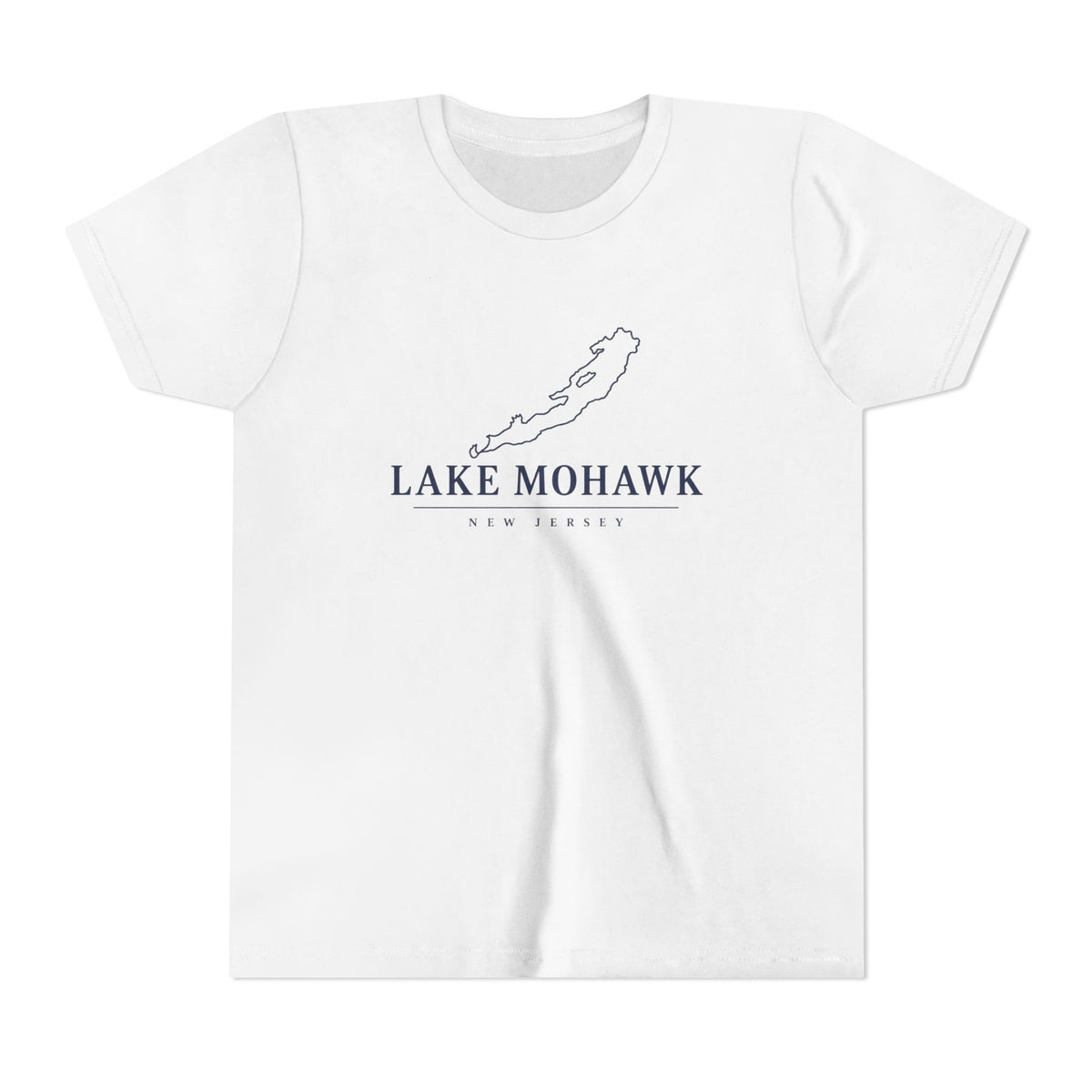 Lake Mohawk Map Youth T-Shirt - Shop Lake Mohawk - S / White